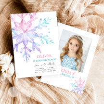 Snowflake Winter Wonderland Pink Girl Geburtstag
