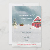 Snowflake Winter Wonderland Watercolor Kinderdusch Einladung (Rückseite)