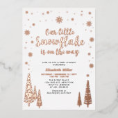 Snowflake Winterwald Kinderdusche Folieneinladung (Vorderseite)