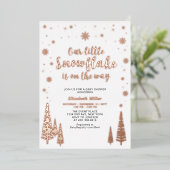 Snowflake Winterwald Kinderdusche Folieneinladung (Stehend vorne)