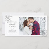 Snowflake WinterWedding Save the Date Fotokarte (Vorderseite)