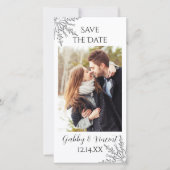 Snowflake WinterWedding Save the Date Fotokarte (Vorderseite)