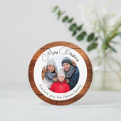 Snowflake Woods Weihnachtsfamilie Foto Feiertagskarte (Stehend Vorderseite)