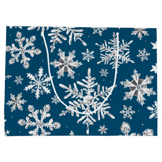 Snowflake Wrapping Große Geschenktasche Geschenktüte (Rückseite)