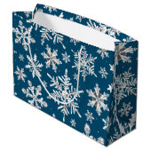 Snowflake Wrapping Große Geschenktasche Geschenktüte (Rückseite Schrägansicht)