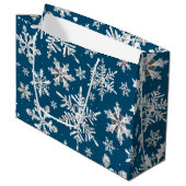 Snowflake Wrapping Große Geschenktasche Geschenktüte (Vorderseite Schrägansicht)