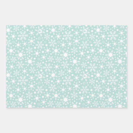 Snowflake Wrapping Paper Flat Sheet Set 3 Geschenkpapier Set (Vorderseite 3)