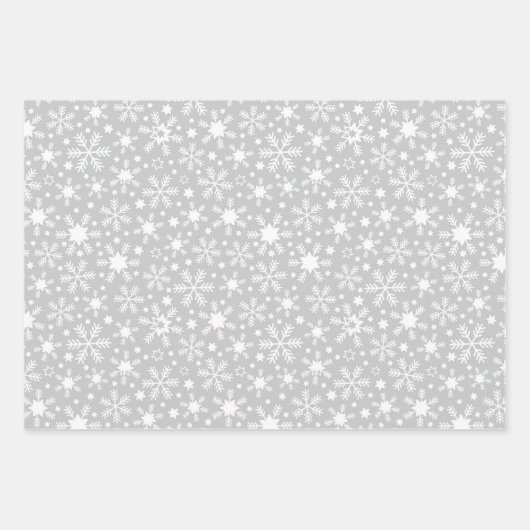 Snowflake Wrapping Paper Flat Sheet Set 3 Geschenkpapier Set (Vorderseite 2)