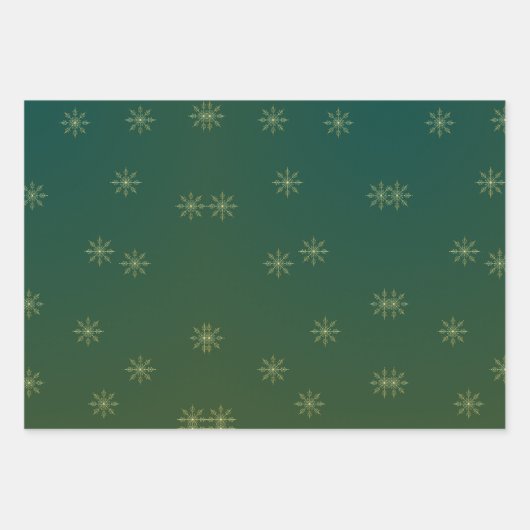Snowflake Wrapping Paper Flat Sheet Set 3 Geschenkpapier Set (Vorderseite 3)