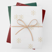 Snowflake Wrapping Paper Flat Sheet Set 3 Geschenkpapier Set (Beispiel)