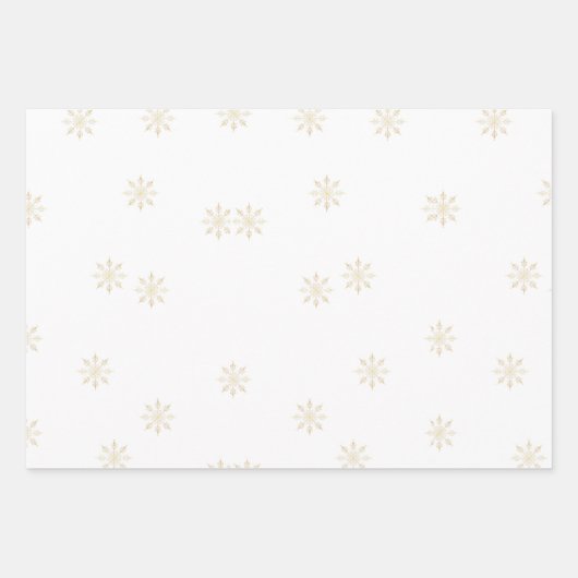 Snowflake Wrapping Paper Flat Sheet Set 3 Geschenkpapier Set (Vorderseite)