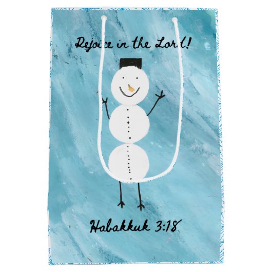 Snowflake Wrapping Paper Mittlere Geschenktüte (Rückseite)