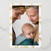 Snowflake Wreath Christmas Modern Custom Photo  Folieneinladung (Vorderseite)