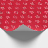Snowflake Xmas Muster Weihnachten Roter Feiertag Geschenkpapier (Ecke)