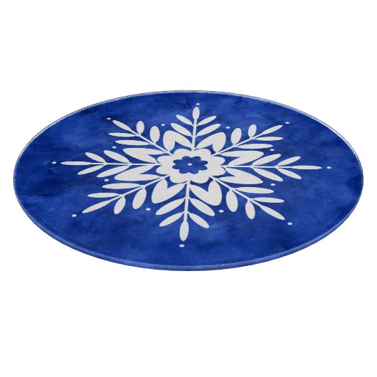 Snowflake Zeichnend 2, Indigoblau Schneidebrett (Ecke)