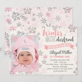 Snowflake zum Geburtstag Einladung - Winter Oneder