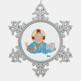 SnowflakeOrnament : Herr Jesus Christus Schneeflocken Zinn-Ornament