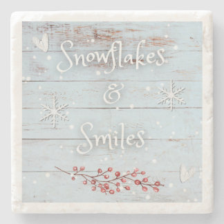 Snowflakes and Smiles Coaster Steinuntersetzer