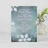 Snowflakes Aqua Winter Brautparty laden Einladung (Stehend Vorderseite)