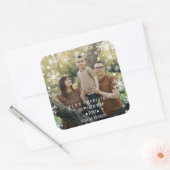 Snowflakes Arched Frame Photo Overlay Holiday Quadratischer Aufkleber (Umschlag)