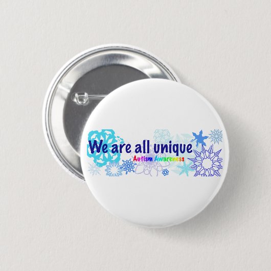 snowflakes_autism button (Vorne & Hinten)