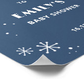 Snowflakes Baby Dusche Blue Begrüßungszeichen Poster (Ecke)