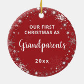 Snowflakes Baby Foto First Christmas Holiday Keramik Ornament (Hinten)