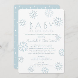 Snowflakes Baby seine kalte Blue Baby Dusche von M Einladung