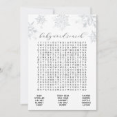 Snowflakes Baby Word Search Game Card Einladung (Vorderseite)