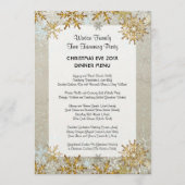 Snowflakes Beach Sand Küste Weihnachtsmenü Menükarte (Vorderseite)