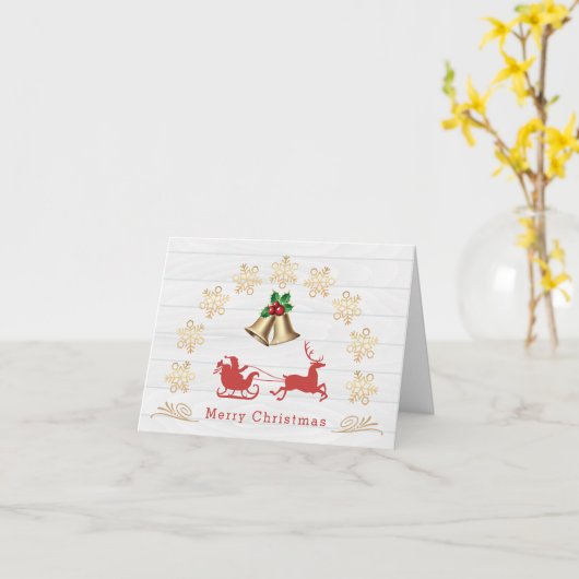 Snowflakes Bells Holly Santa Reindea Weihnachten Karte (Gelbe Blume)