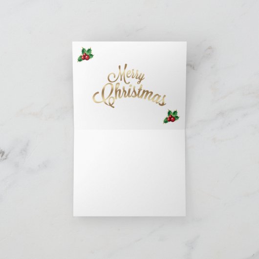 Snowflakes Bells Holly Santa Reindea Weihnachten Karte (Innenseite)