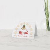 Snowflakes Bells Holly Santa Reindea Weihnachten Karte (Vorderseite)