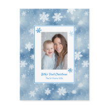 Snowflakes Blue Baby Boy Foto Erste Weihnachten