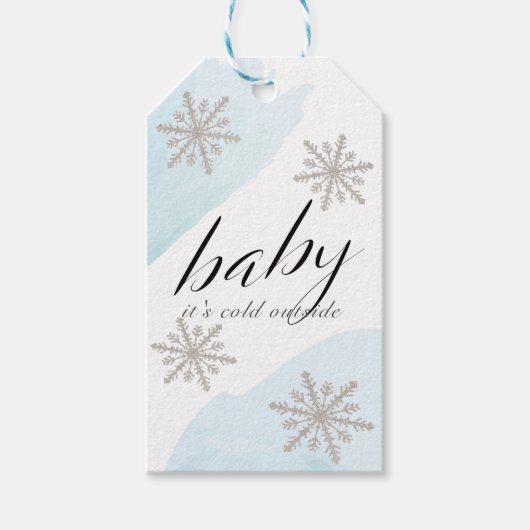 Snowflakes Blue Baby seine kalte Außenwelt Danke Geschenkanhänger (Vorderseite)
