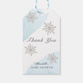 Snowflakes Blue Baby seine kalte Außenwelt Danke Geschenkanhänger (Rückseite)