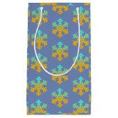 Snowflakes Blue Background Geschenktasche Kleine Geschenktüte (Vorderseite)