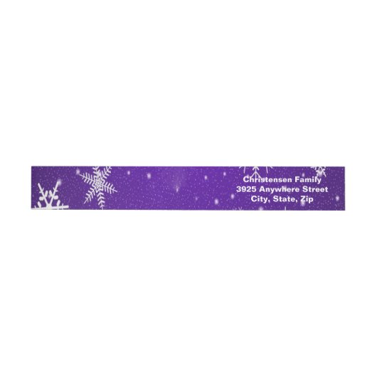 Snowflakes Blue Background Wrap Address Labels Rundum-Adressaufkleber (Person)