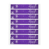 Snowflakes Blue Background Wrap Address Labels Rundum-Adressaufkleber (Bogen)
