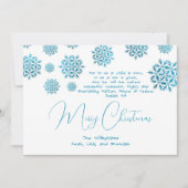 Snowflakes Blue Christian Christmas Scripture Card Einladung (Vorderseite)