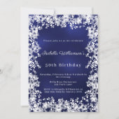 Snowflakes blue elegant winter party birthday einladung (Vorderseite)
