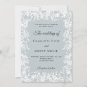 Snowflakes blue gray winter wedding einladung (Vorderseite)