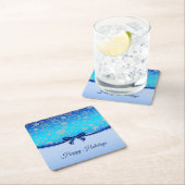 Snowflakes Blue Ribbon Holiday Paper Untersetzer (Vor Ort)