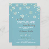 Snowflakes Blue Silver Gray BABY SHOWER | JUNGEN Einladung (Vorne/Hinten)