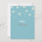 Snowflakes Blue Silver Gray BABY SHOWER | JUNGEN Einladung (Rückseite)