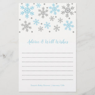Snowflakes Blue & Silver Winter Baby Duschberatung