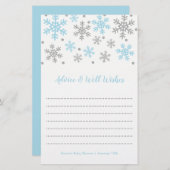 Snowflakes Blue & Silver Winter Baby Duschberatung (Vorne/Hinten)