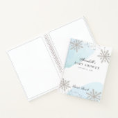 Snowflakes Blue Watercolor Babydusche Gästebuch Notizblock (Innenseite)