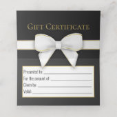 Snowflakes Bow Black Gray Weihnachtsbaum Geschenkk Platzkarte (Innenseite Aufgefaltet)