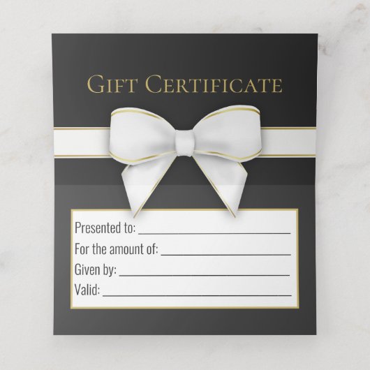 Snowflakes Bow Black Gray Weihnachtsbaum Geschenkk Platzkarte (Innenseite Aufgefaltet)